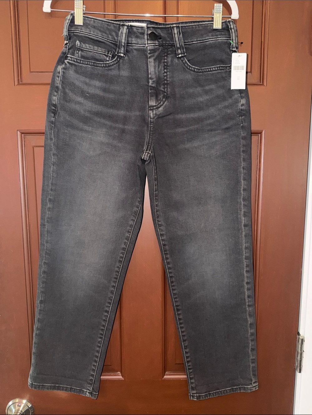 Pilcro Anthropologie Black Vintage Straight Cropped Jeans Size 25 NWT